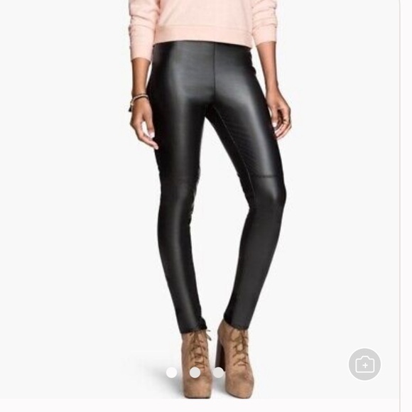 Divided H&M womens Faux Leather Leggings | Size 4 - Picture 1 of 4